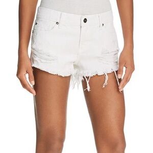 Pistola Gigi Distressed White Denim Shorts - 27